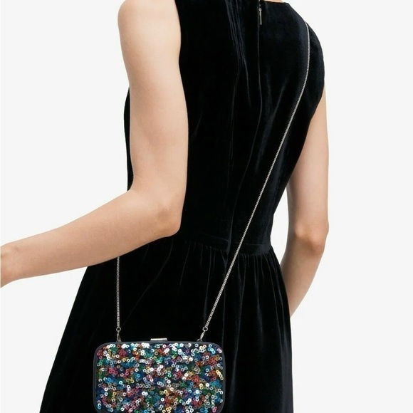 Kate Spade Tonight Sequins Embellished Leather Crossbody Clutch NWT $228 - Picture 2 of 11